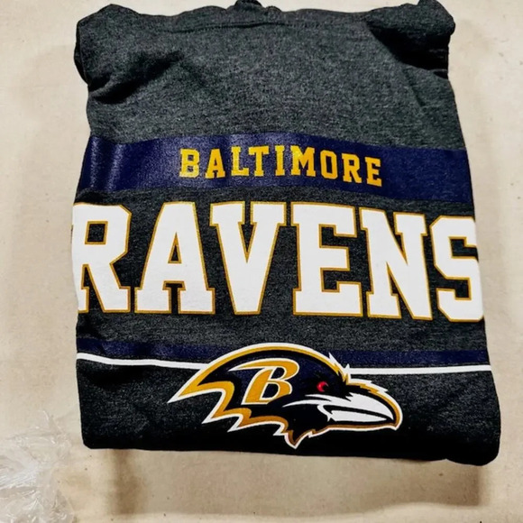 NEW Campus Colors Baltimore Ravens Gameday Hoodie Sweatshirt Heather Gray Large - Picture 2 of 3